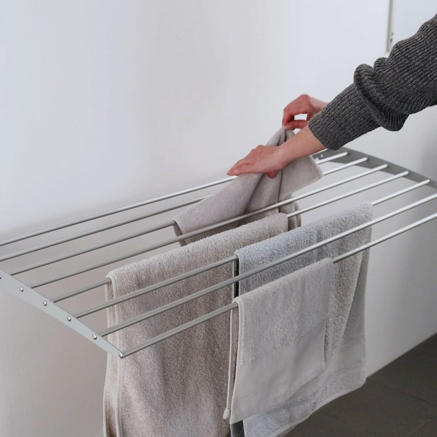 Foxydry Fold laundry room wall mounted drying rack