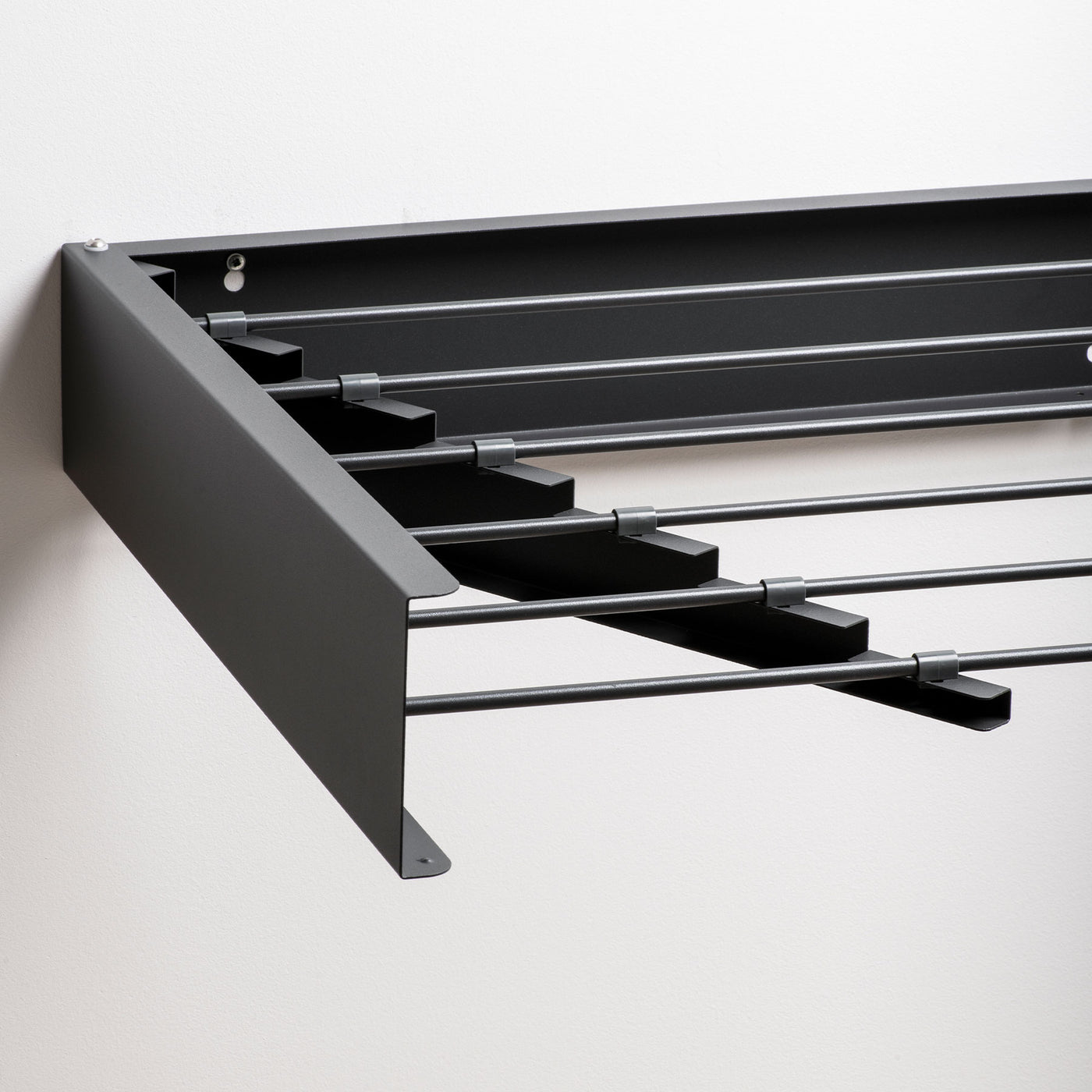 foxydry hide 121 anthracite wall mounted clothes airer detail aluminum rods 01