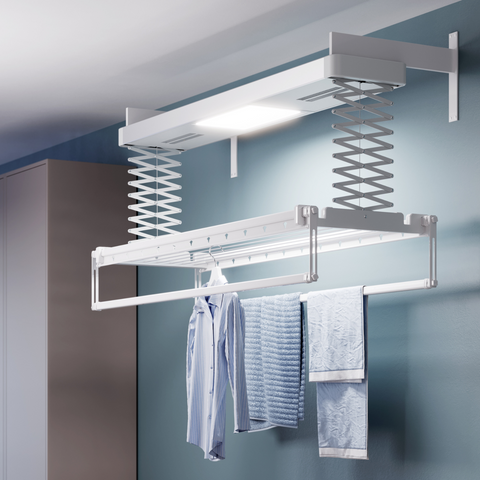 Heated Ceiling Mounted Clothes Drying Rack | Foxydry Pro