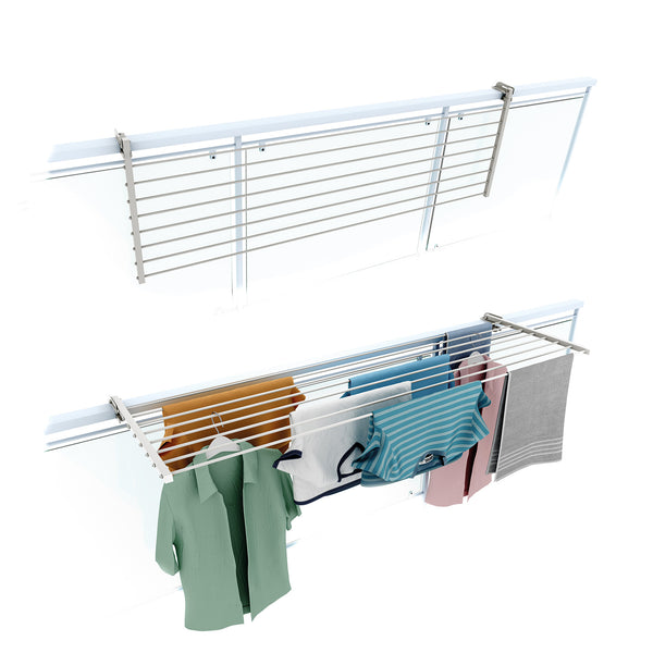 Balcony Clothes Drying Rack, Balcony Clothesline | Foxydry Duo