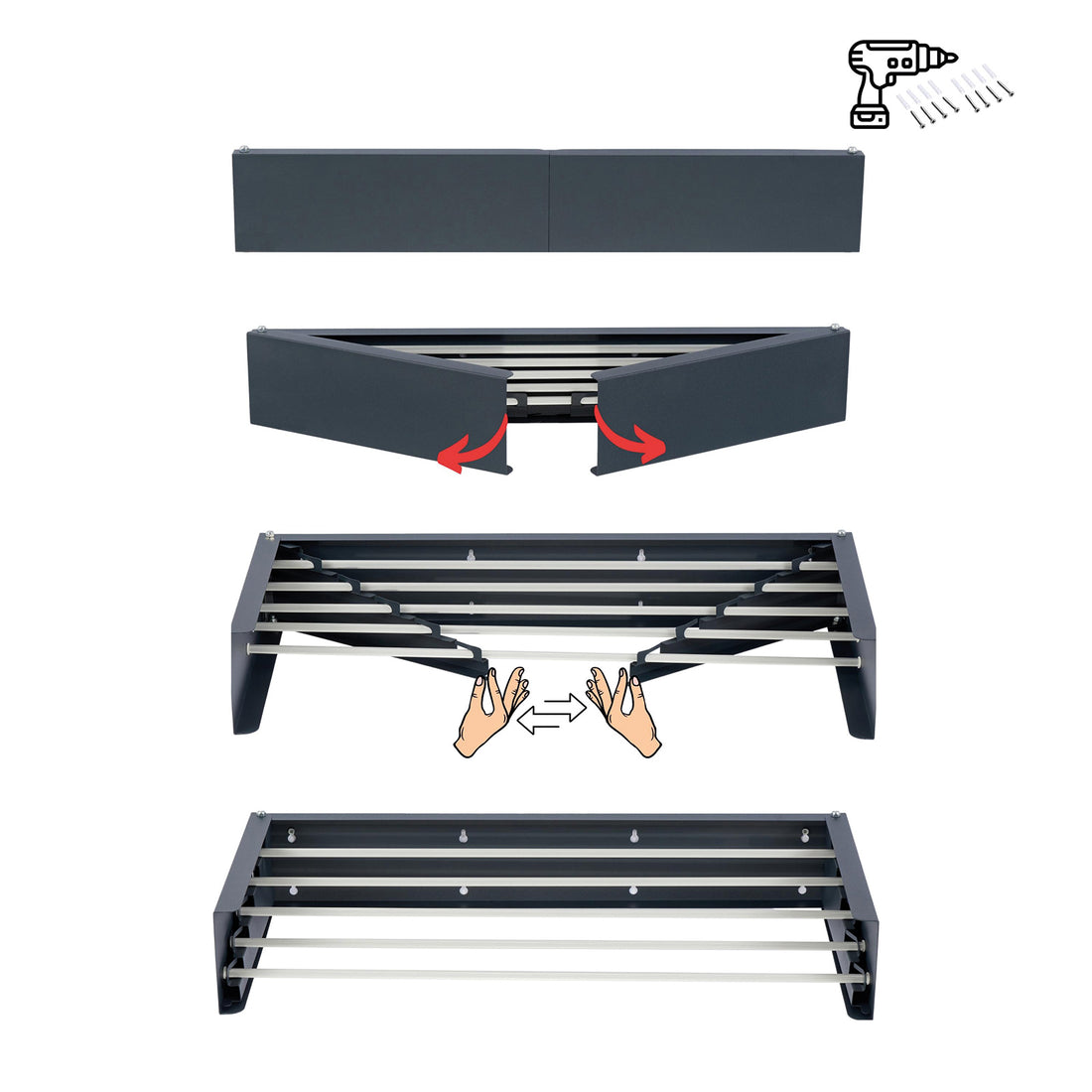 Retractable Clothesline, Extendable Drying Rack | Foxydry Hide