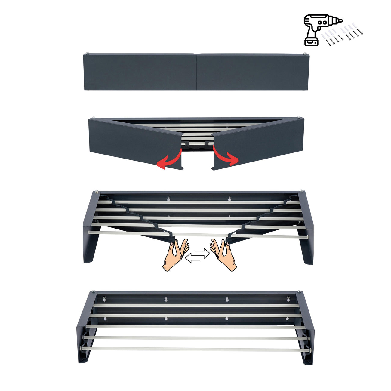 Retractable Clothesline, Extendable Drying Rack | Foxydry Hide