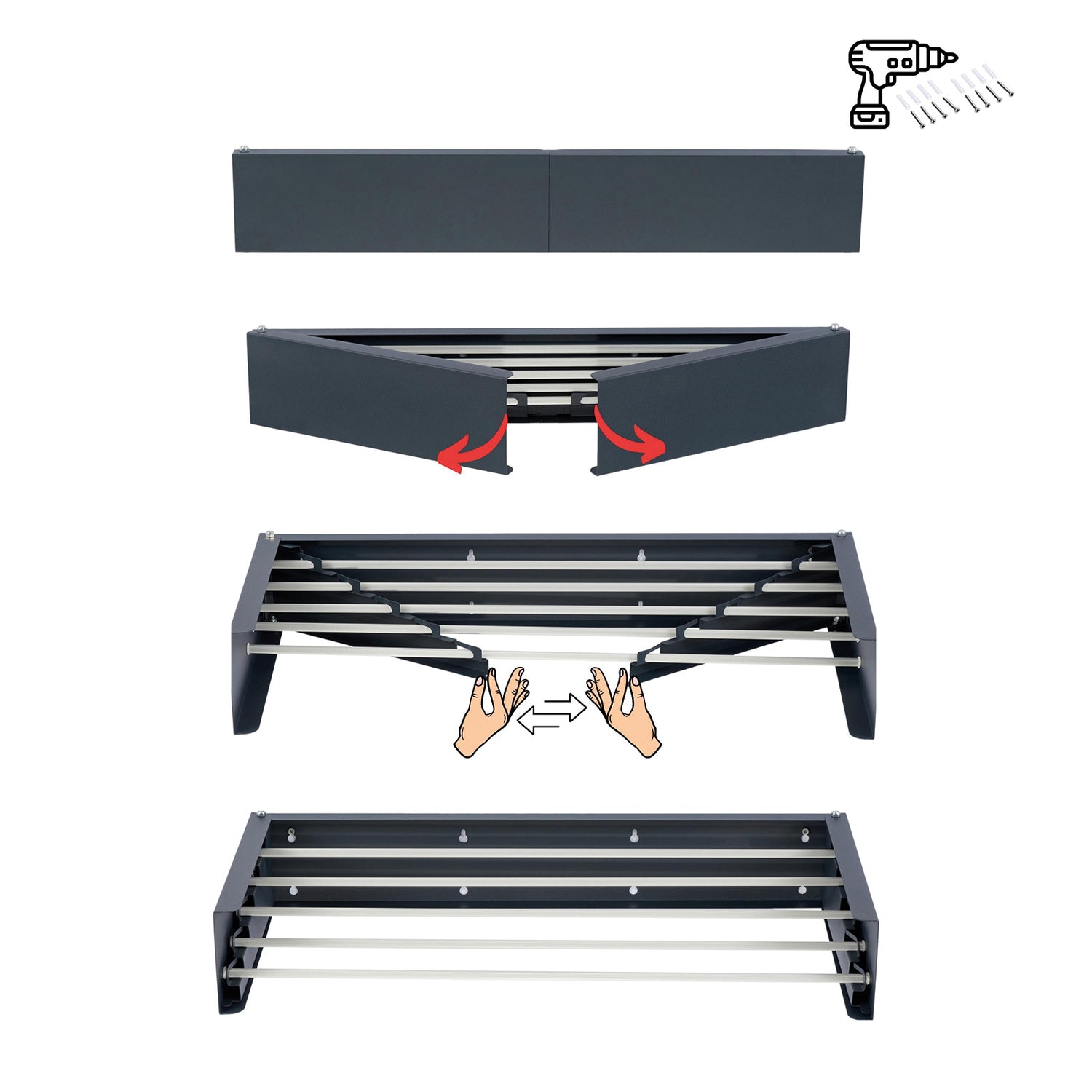 Retractable Clothesline, Extendable Drying Rack | Foxydry Hide