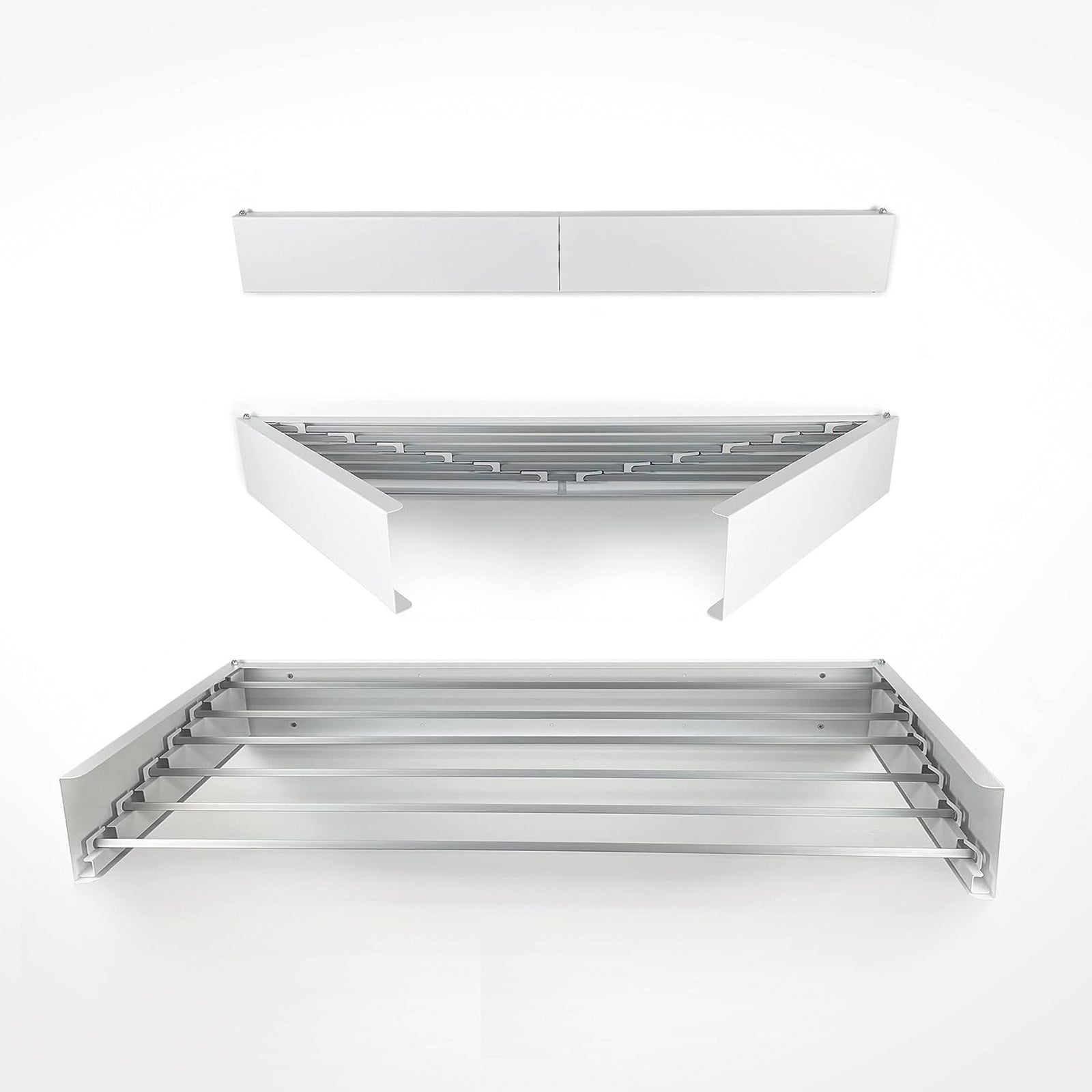 Stendibiancheria A Parete Retrattile 2-Fold | Bianco | Portata 80kg | Per Balcone E Interni - Foto 1